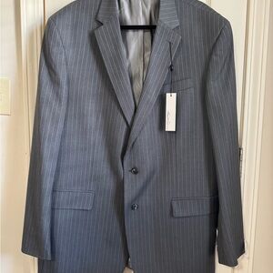 Kenneth Cole New York Gray Pinstripe 2-Button Wool Suit Jacket 48L
